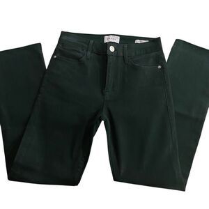 Frame le high straight size 27 green jeans cut raw hem